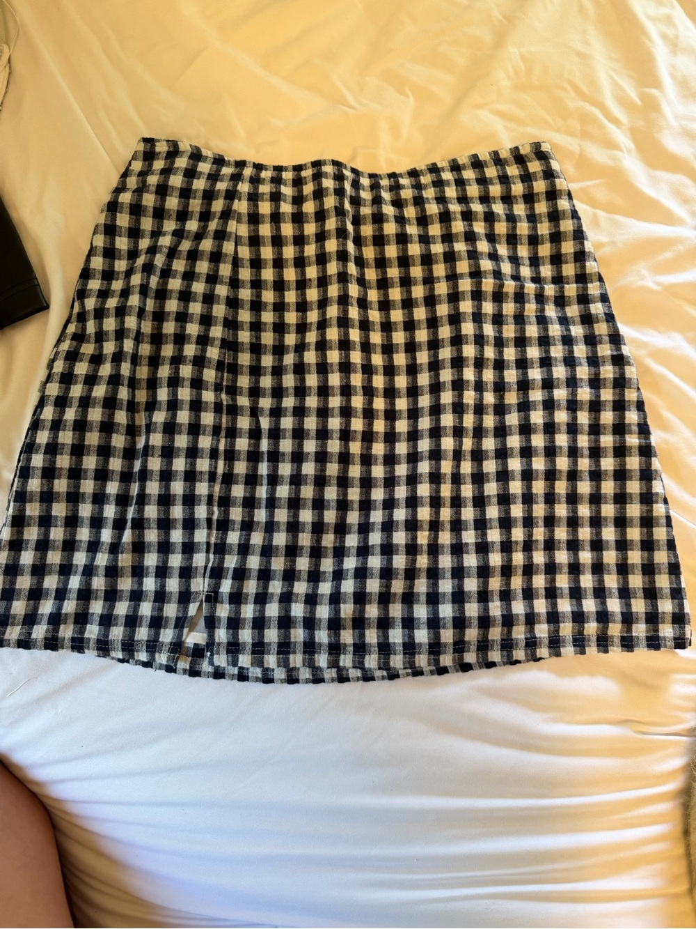 Black and White Gingham Mini Skirt